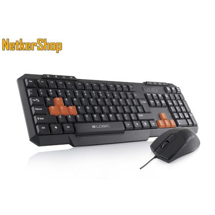Modecom Logic LKM-201 USB HUN fekete multimédiás billentyűzet + egér (2 év garancia)