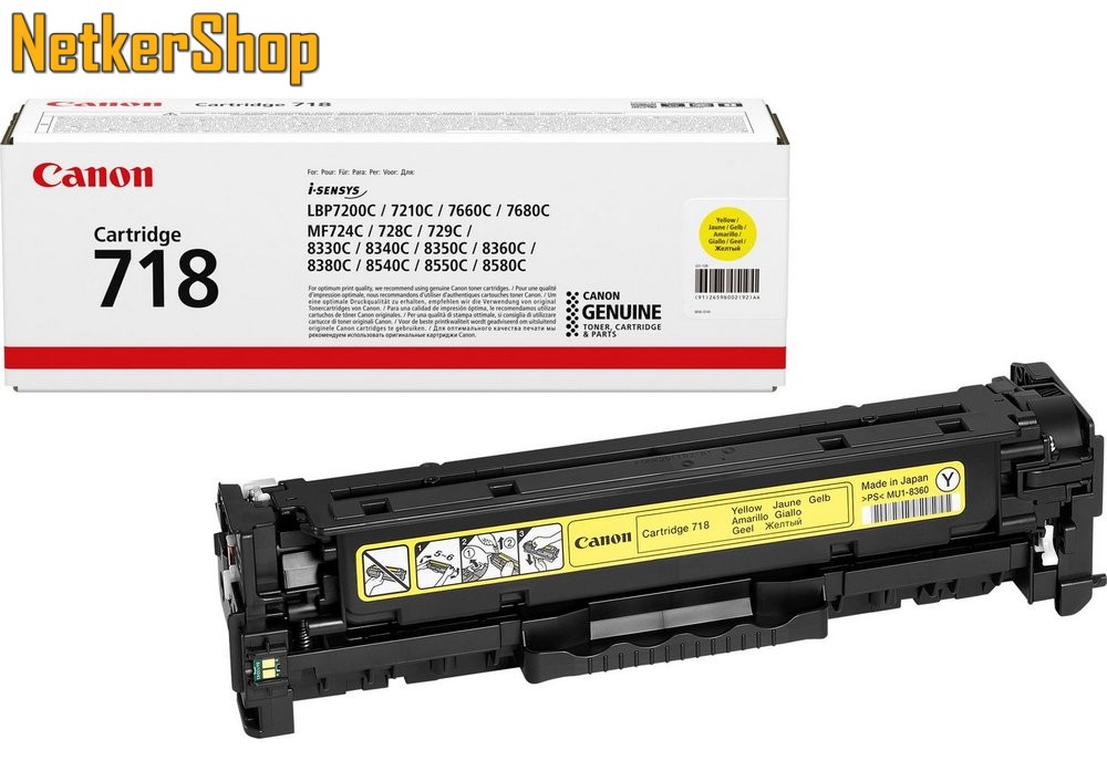 Image of Canon CRG-718 (2659B002) sárga eredeti toner (1 év garancia)
