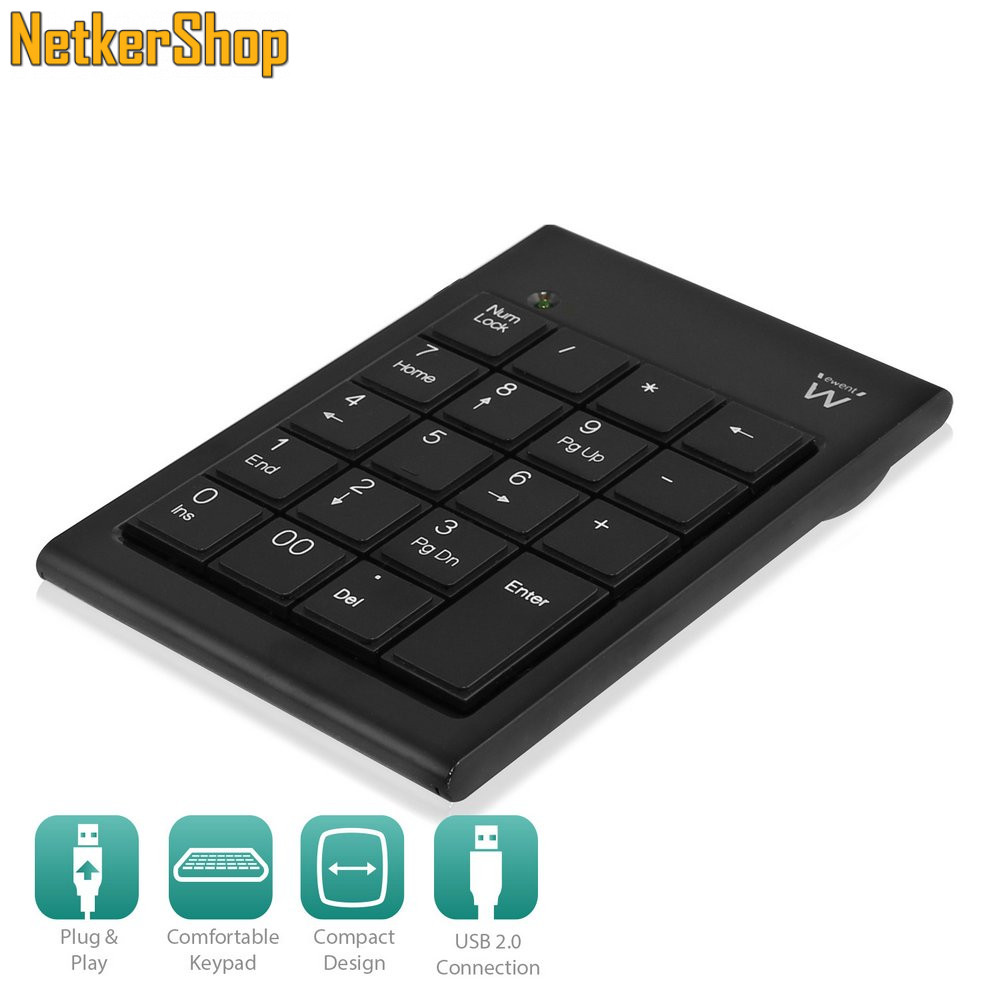 Image of Ewent EW3102 USB fekete numerikus billentyűzet (2 év garancia)