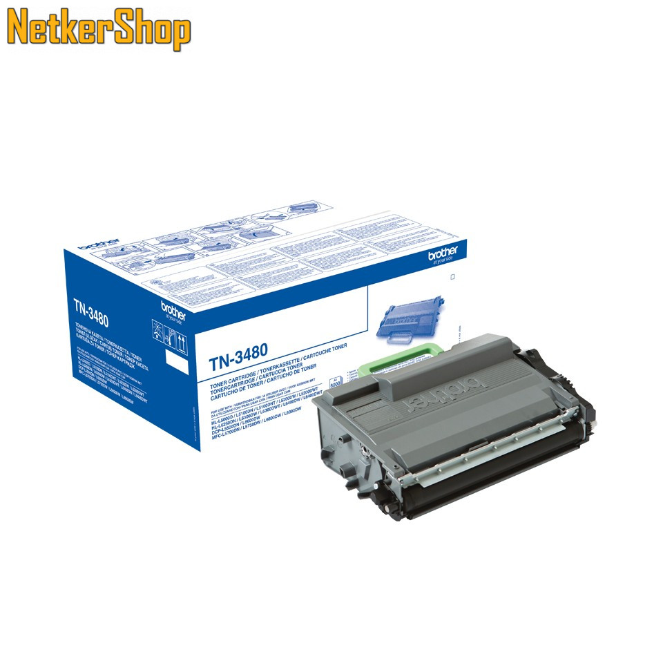 Image of Brother TN-3480 (TN3480) nagytöltetű fekete eredeti toner (1 év garancia)