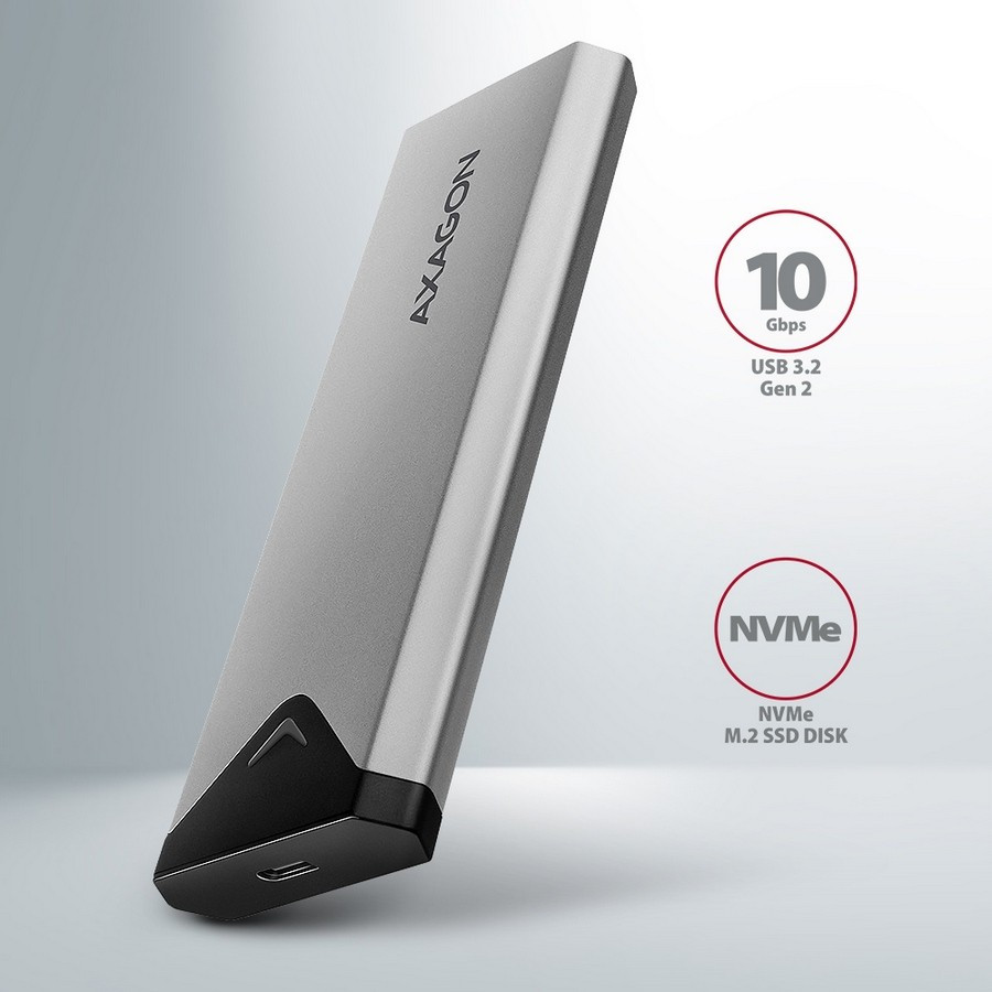 Image of AXAGON EEM2-UG2 USB Type C-3.2 Gen2-M.2 NVMe fém M.2 SSD külső mobilrack (2 év garancia)