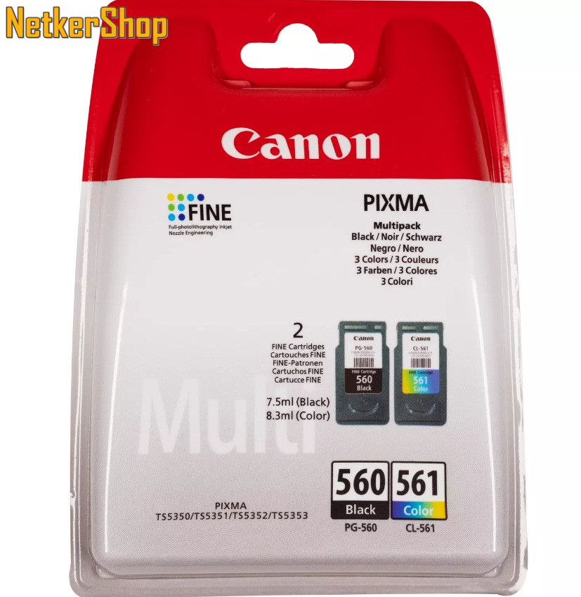 Image of Canon PG-560/CL-561 (3713C006) fekete+színes combopack eredeti tintapatron (1 év garancia)