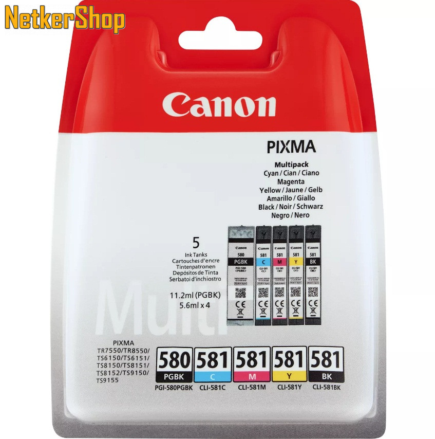 Image of Canon PGI-580/CLI-581 Multipack PGBK,C,M,Y,BK (2078C005) eredeti tintapatron (1 év garancia)