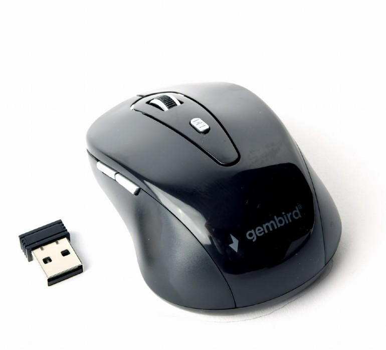 Image of Gembird (MUSW-6B-01) fekete vezeték nélküli optikai egér