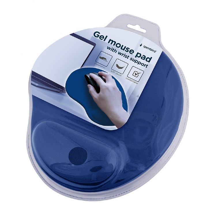 Image of Gembird (MP-GEL-B) kék zselés csuklótámaszos egérpad