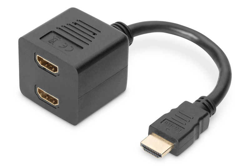 Image of Assmann (AK-330400-002-S) 0.2m fekete HDMI Y-elosztó kábel