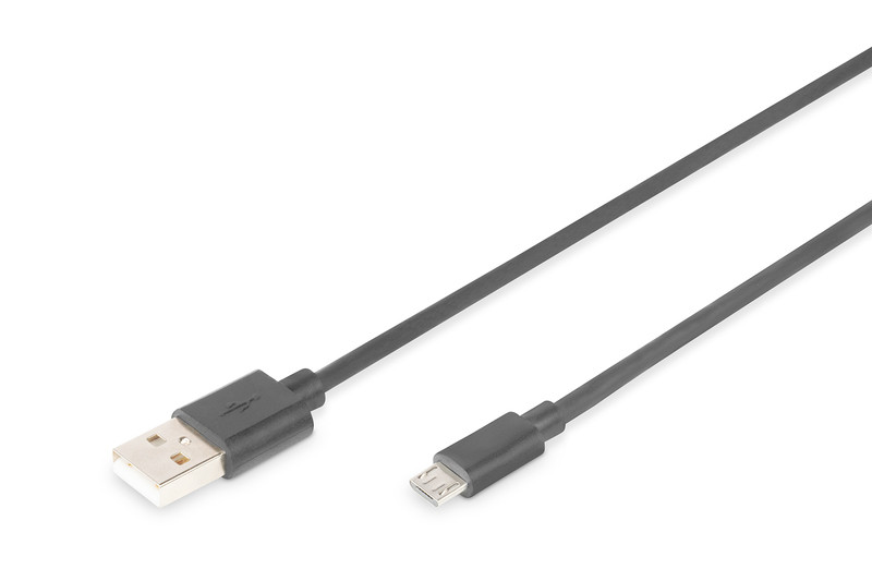 Image of Assmann (AK-300110-010-S) 1m fekete USB-A / micro USB-B kábel