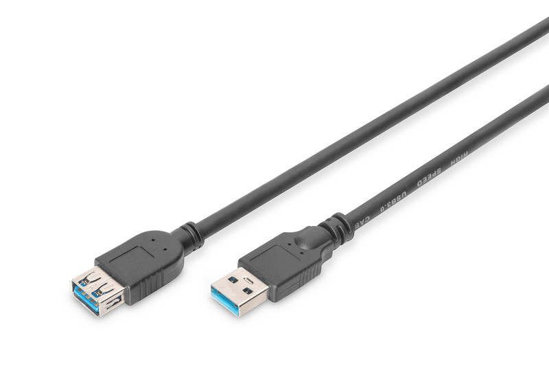 Image of Assmann (AK-300203-018-S) 1.8m fekete USB-A 3.1 hosszabbító kábel