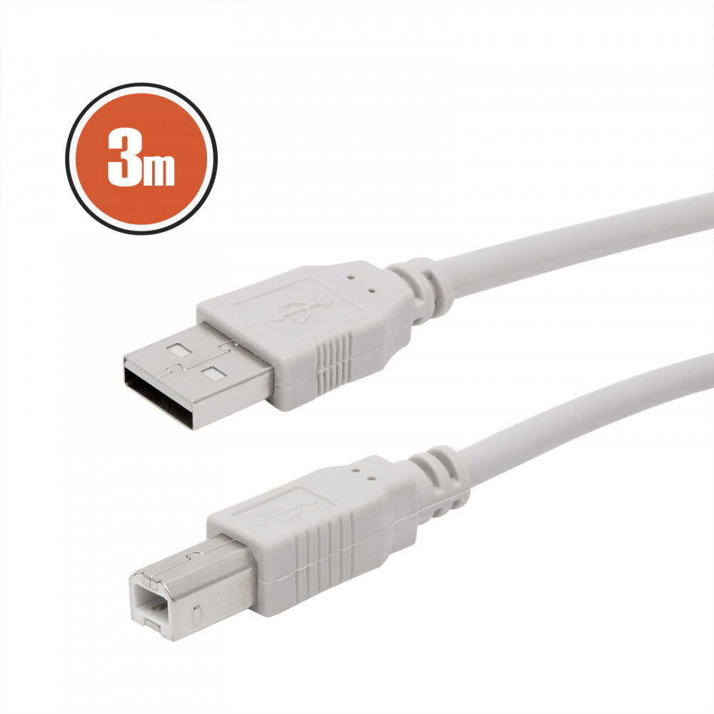 Image of Delight (20123) 3m szürke USB-A / USB-B kábel