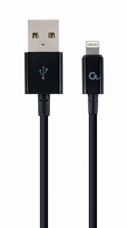 Image of Gembird (CC-USB2P-AMLM-2M) 2m fekete USB2.0 / Lightning kábel