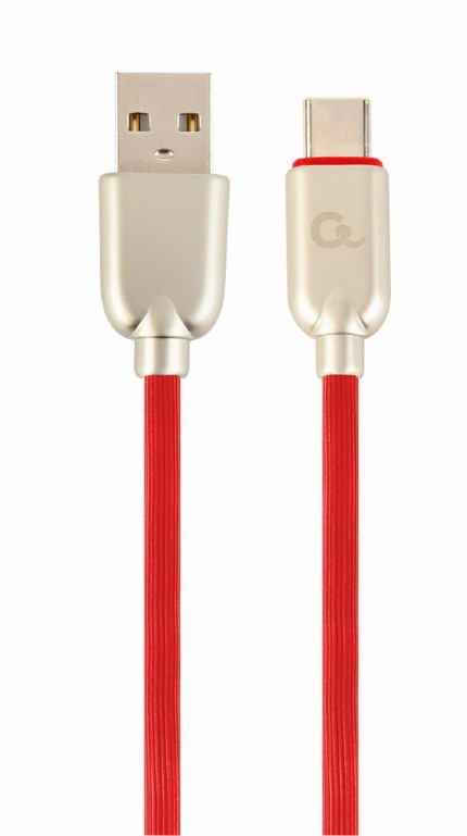 Image of Gembird (CC-USB2R-AMCM-2M-R) 2m piros gumis USB2.0 / USB-C kábel