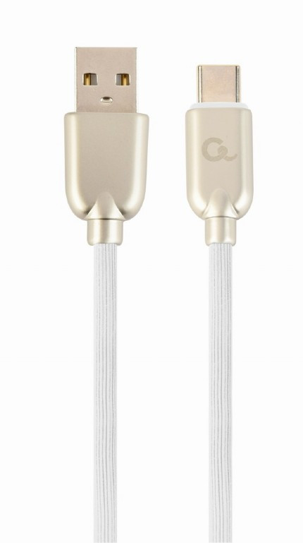 Image of Gembird (CC-USB2R-AMCM-2M-W) 2m fehér gumis USB2.0 / USB-C kábel