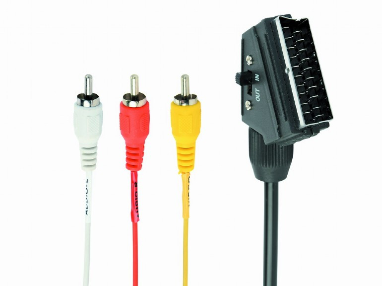 Image of Gembird (CCV-519-001) 1.8m fekete 3RCA / SCART audio-video kábel