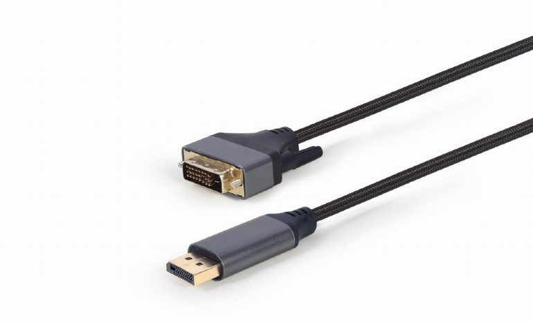 Image of Gembird (CC-DPM-DVIM-4K-6) 1.8m fekete 4K DisplayPort / DVI-D Dual Link (24+1) kábel