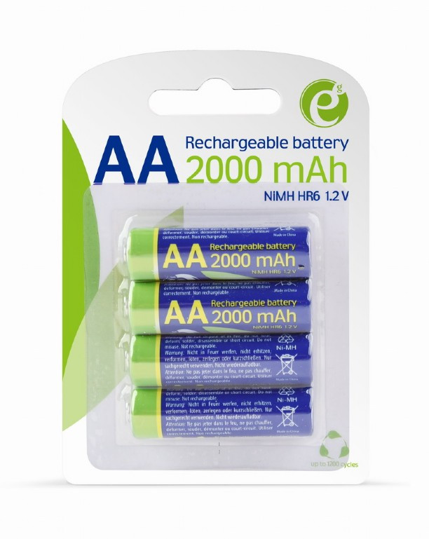 Image of Ceruzaelem AA 4db/csomag újratölthető 2000mAh Gembird (EG-BA-AA20R4-01)