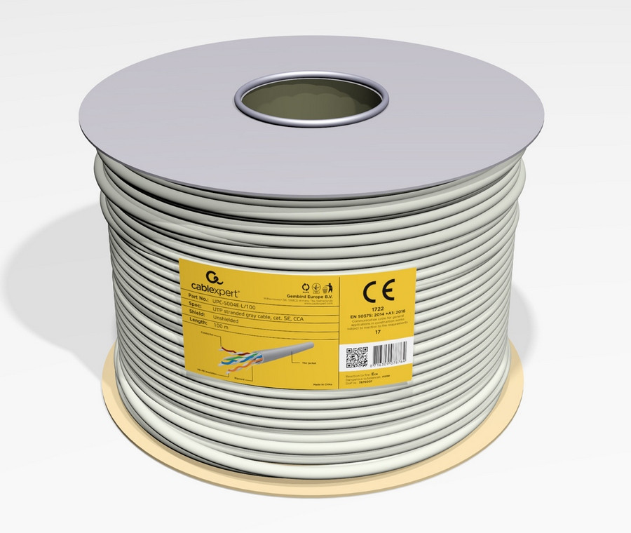 Image of CAT5e UTP LAN kábel 100m szürke Gembird (UPC-5004E-L/100)