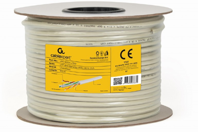 Image of CAT6 UTP LAN kábel 100m szürke Gembird (UPC-6004-L/100)