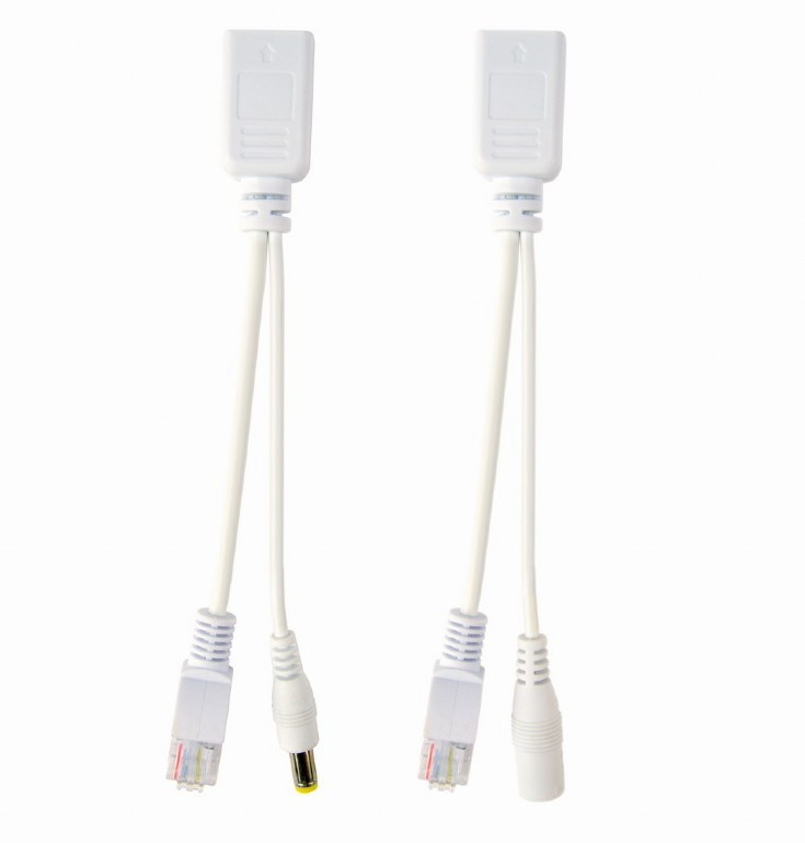 Image of UTP passzív PoE adapter kit 0.15m fehér Gembird (PP12-POE-0.15M-W)