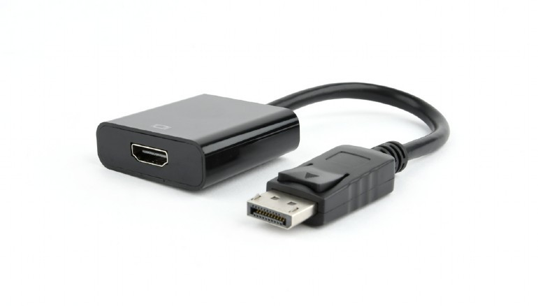 Image of DisplayPort / HDMI adapter kábel 0.1m fekete Gembird (AB-DPM-HDMIF-002)