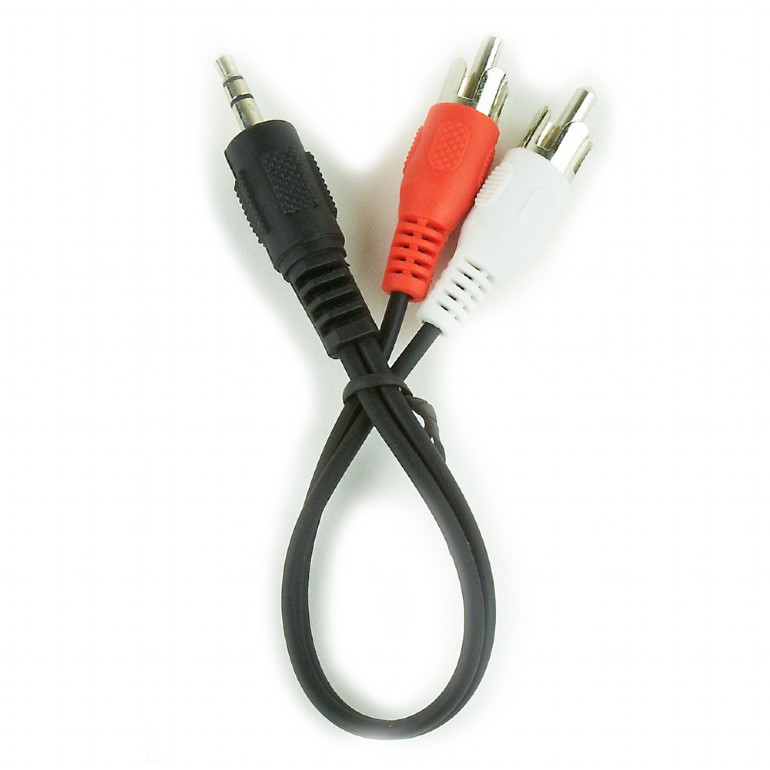 Image of 3.5mm jack / 2RCA audio kábel 0.2m fekete Gembird (CCA-458/0.2)