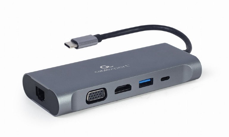 Image of Notebook dokkoló USB-C szürke Gembird (A-CM-COMBO7-01)