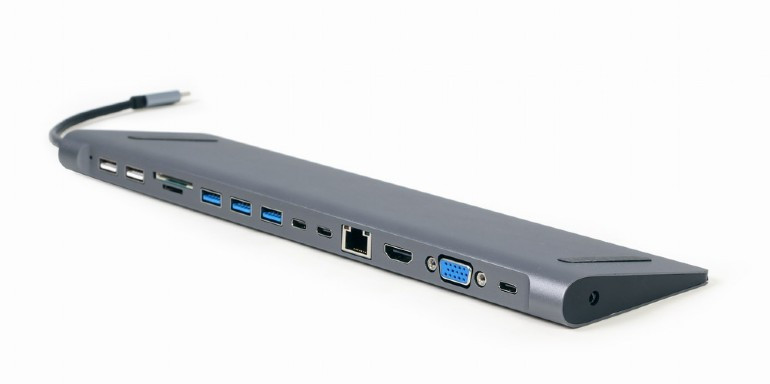 Image of Notebook dokkoló USB-C szürke Gembird (A-CM-COMBO9-01)