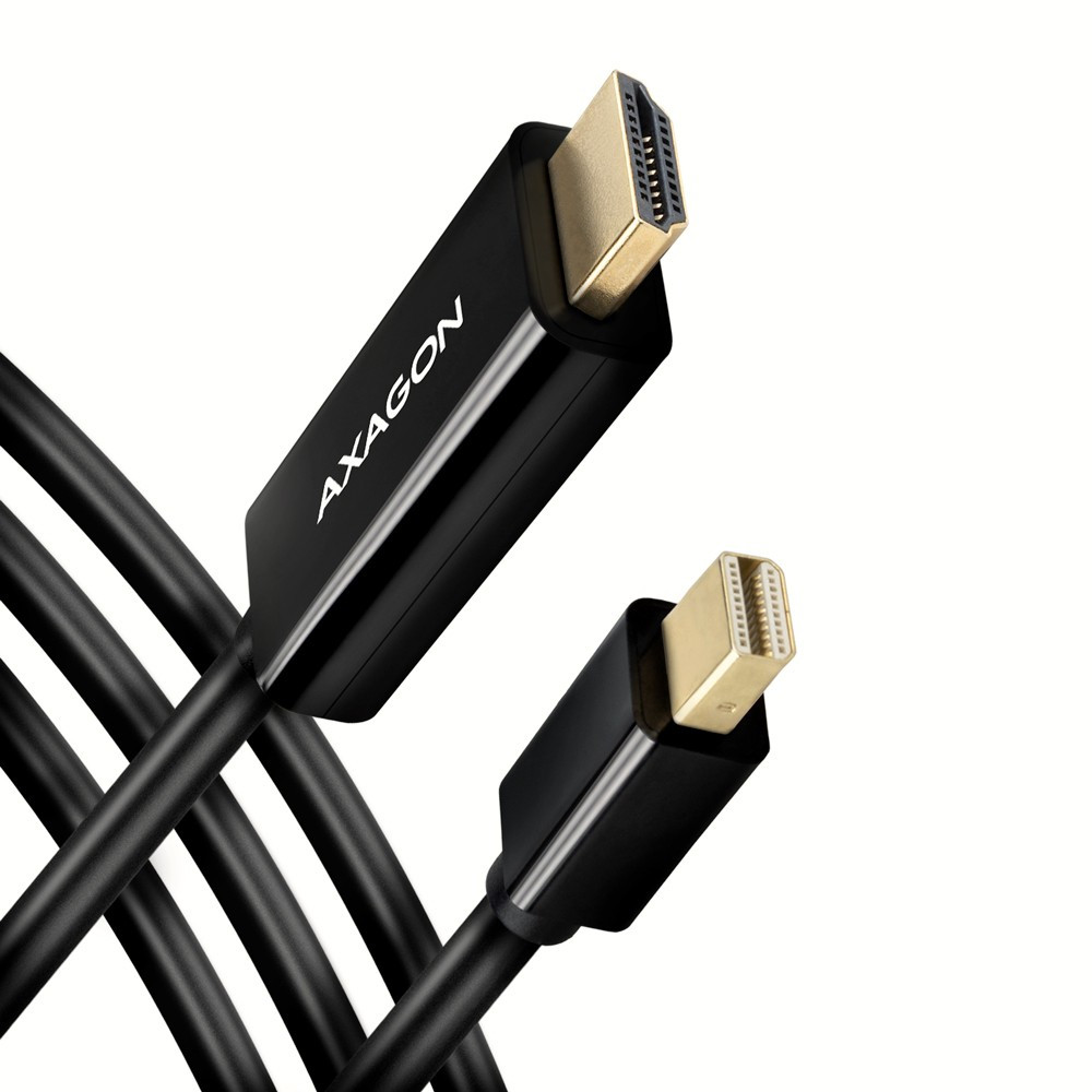 Image of miniDisplayPort / HDMI kábel aktiv 1.8m fekete 4K AXAGON (RVDM-HI14C2)