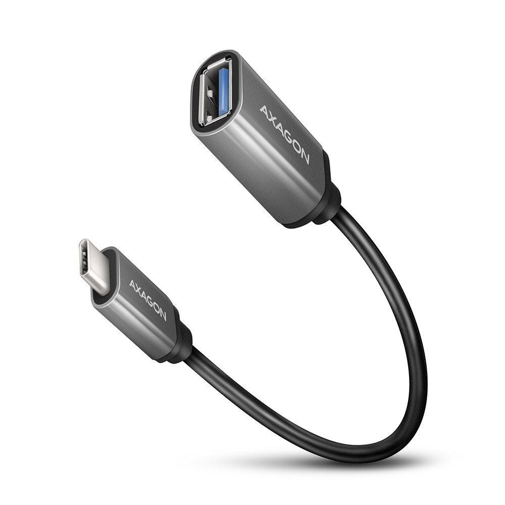 Image of USB-C 3.2 Gen1 / USB adapter kábel 0.2m fekete-ezüst AXAGON (RUCM-AFAC)