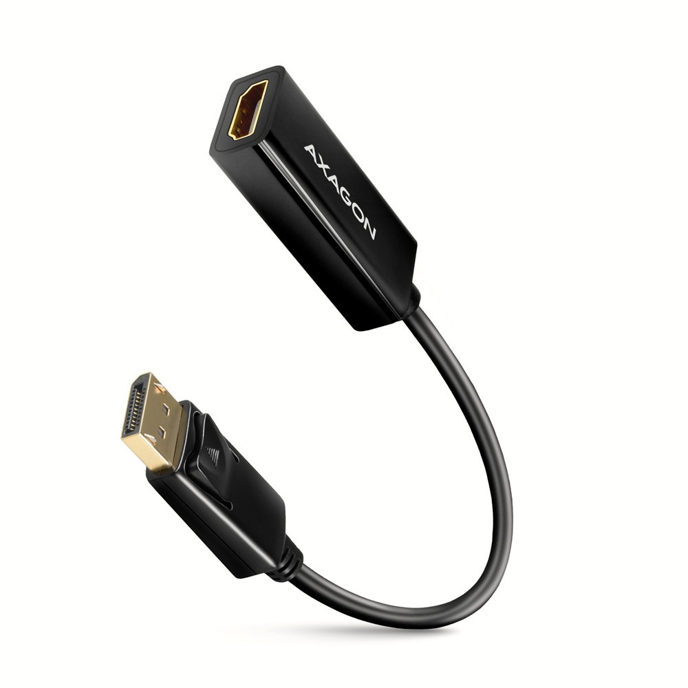 Image of DisplayPort / HDMI adapter kábel 0.15m aktiv fekete 4K AXAGON (RVD-HI14N)