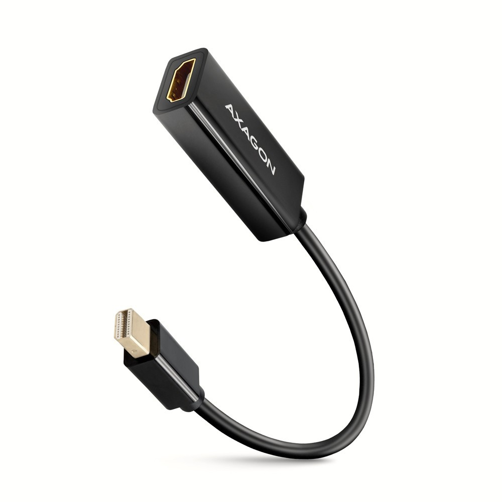Image of miniDisplayPort / HDMI adapter kábel 0.15m aktiv fekete 4K AXAGON (RVDM-HI14N)