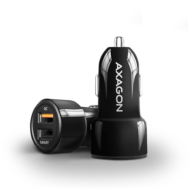 Image of Okostelefon autós töltő 2xUSB QC3 2.4A fekete AXAGON (PWC-QC5)