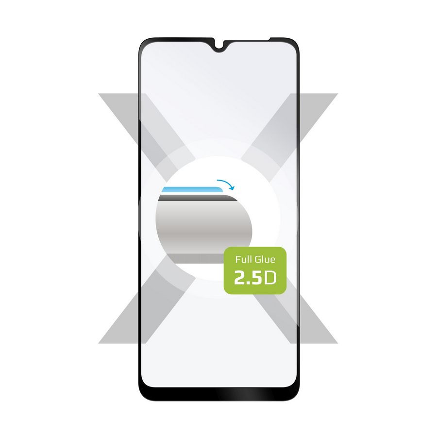 Image of Okostelefon kijelzővédő fólia edzett üveg 2.5D fekete Samsung Galaxy A12 FIXED (FIXGFA-653-BK)