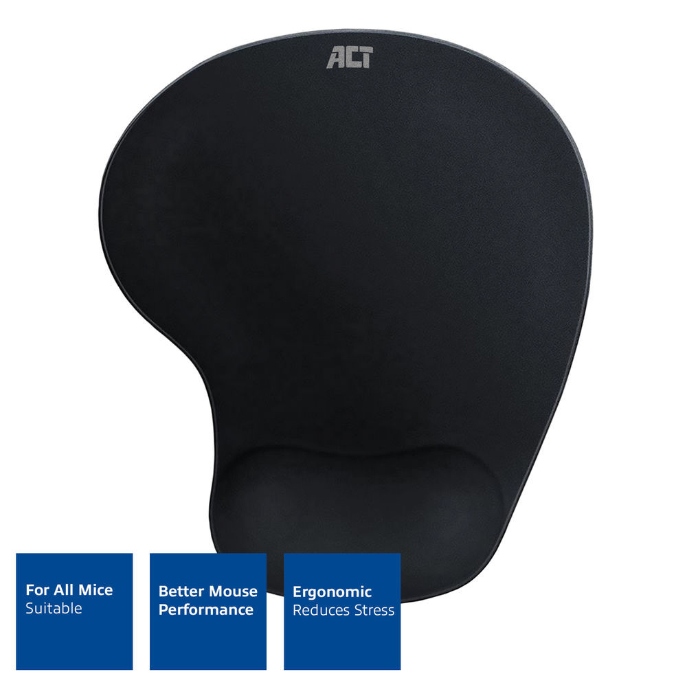 Image of Ergonomikus egérpad csuklótámasszal fekete ACT (AC8010)