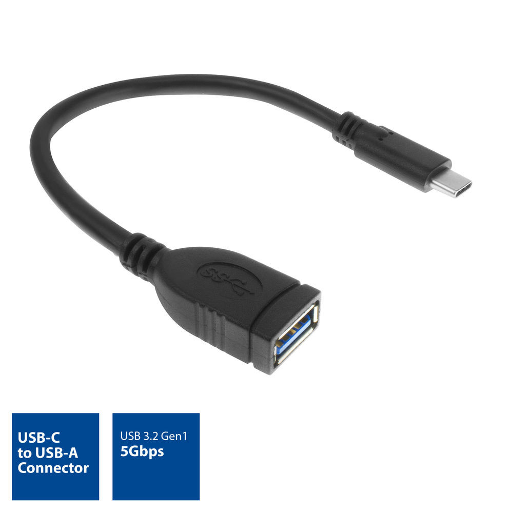 Image of USB-C 3.2 Gen1 / USB adapter kábel 0.2m OTG fekete ACT (AC7340)
