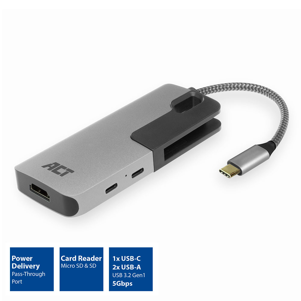 Image of Notebook dokkoló USB-C szürke ACT (AC7021)