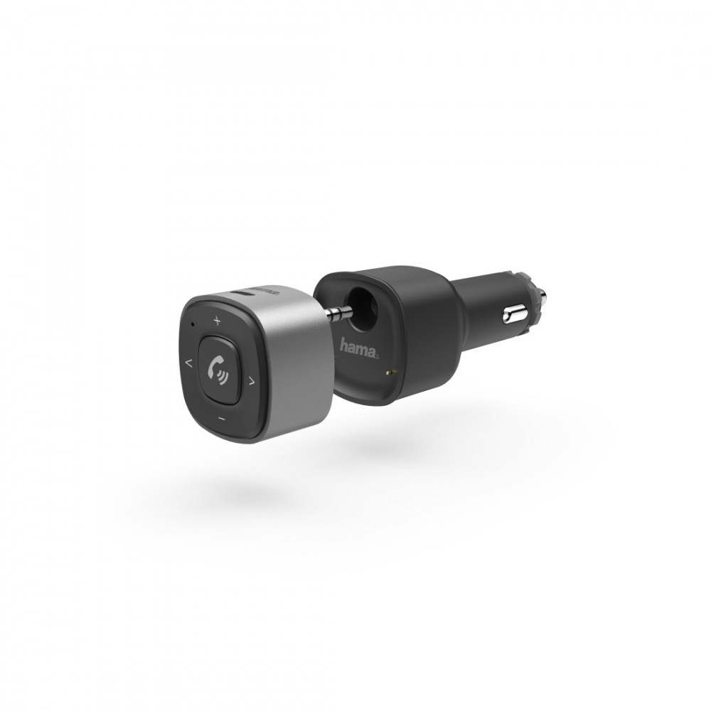 Image of Okostelefon autós töltő és kihangosító bluetooth 2xUSB fekete-ezüst Hama (14159)