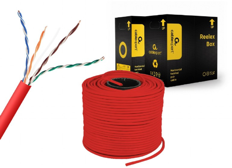 Image of CAT5e UTP LAN kábel 305m piros solid Gembird (UPC-5004E-SOL-R)