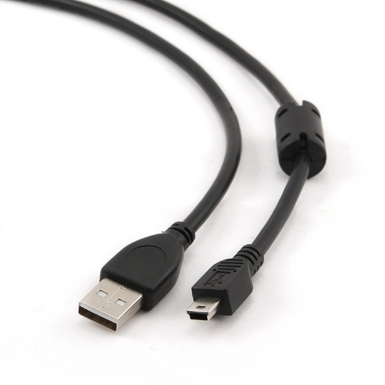 Image of USB / miniUSB kábel 1.8m fekete Gembird (CCF-USB2-AM5P-6)