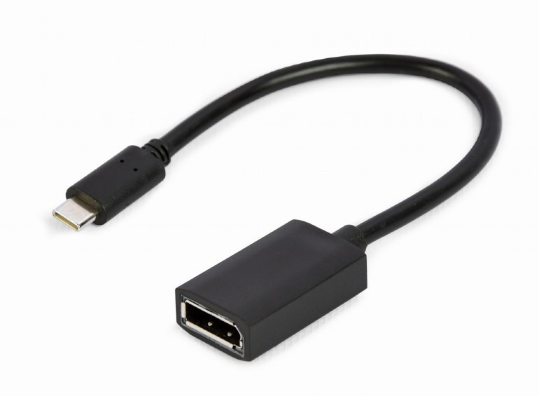 Image of USB-C / DisplayPort adapter kábel 0.15m fekete Gembird (A-CM-DPF-02)