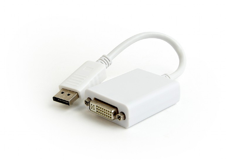 Image of DisplayPort / DVI (Dual Link) adapter kábel 0.1m fehér Gembird (A-DPM-DVIF-03-W)