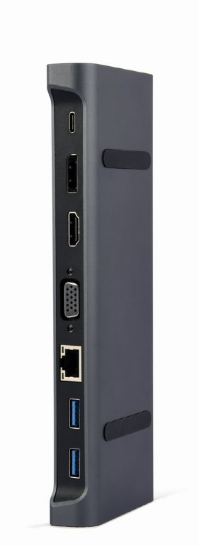 Image of Notebook dokkoló USB-C 9 portos szürke Gembird (A-CM-COMBO9-02)