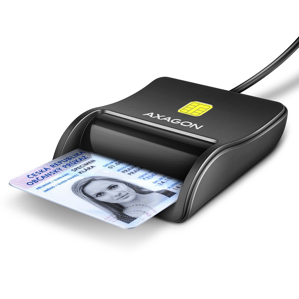 Image of Külső kártyaolvasó Smart/ID USB fekete AXAGON (CRE-SM3N)