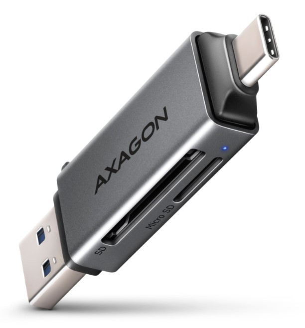 Image of Külső kártyaolvasó microSD/SD/MMC USB/USB-C 3.2Gen1 AXAGON (CRE-DAC)
