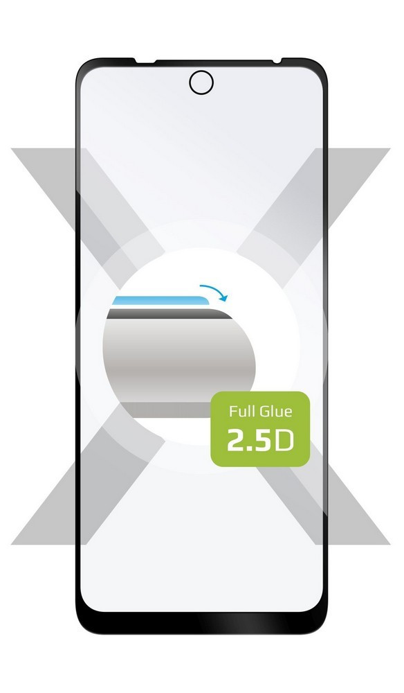 Image of Kijelzővédő fólia Motorola Moto E30 edzett üveg 2.5D fekete FIXED (FIXGFA-846-BK)