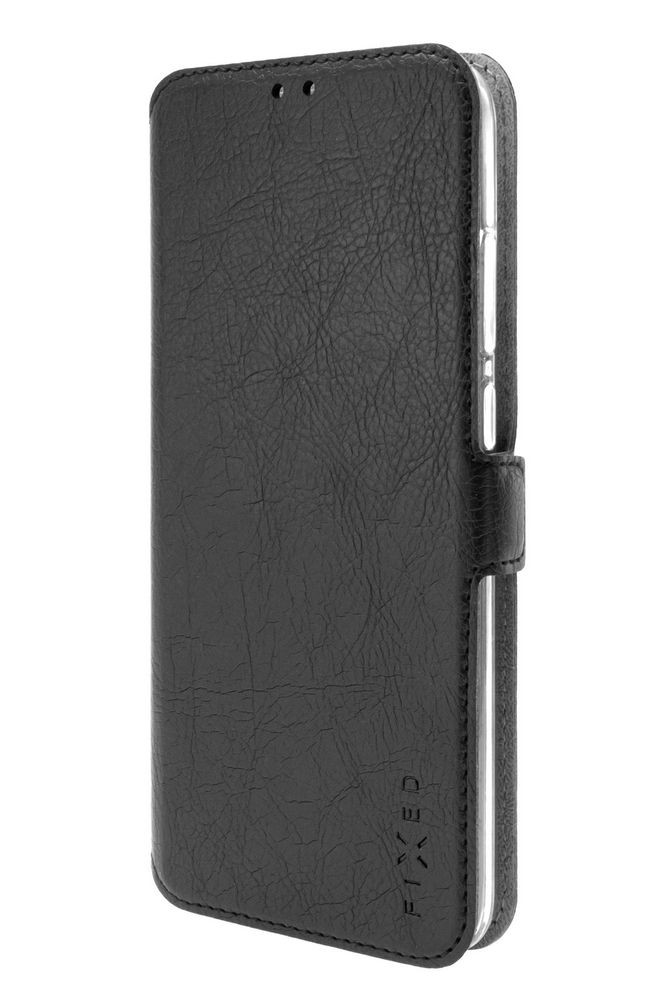 Image of Bőr tok PU Motorola Moto G Pure oldalranyíló fekete Topic FIXED (FIXTOP-830-BK)