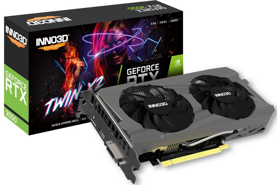 Image of Videokártya Inno3D GeForce RTX 3050 Twin X2 8GB (N30502-08D6-1711VA41)