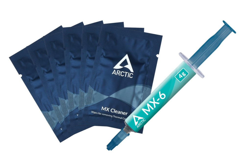 Image of Hűtőpaszta fecskendőben 4g Arctic MX-6 + 6db MX Cleaner tisztító kendő (ACTCP00084A)