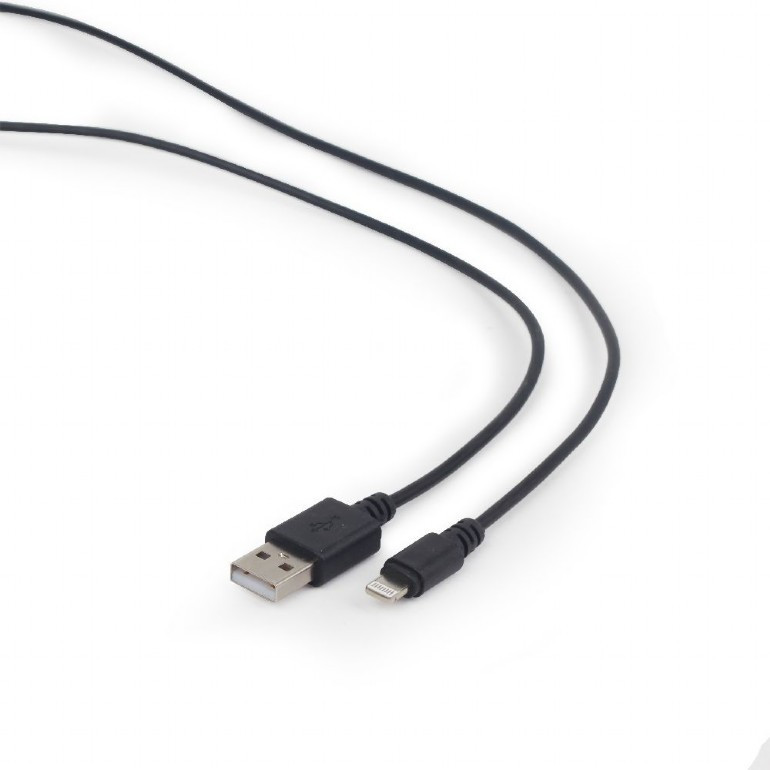 Image of USB / Lightning 1m adat és töltőkábel fekete Gembird (CC-USB2-AMLM-1M)