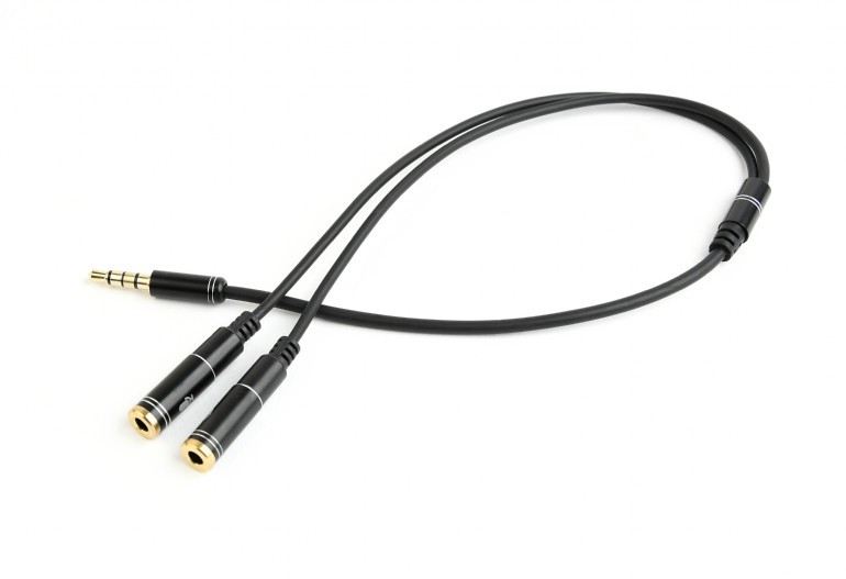 Image of 3.5mm jack apa / 2x3.5mm jack anya 0.2m stereo audio adapter kábel fekete Gembird (CCA-417M)