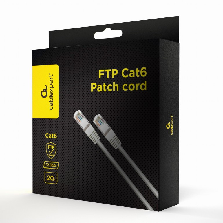 Image of CAT6 FTP Patch kábel 20m szürke Gembird (PPB6-20M)